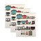 Contemporary Home Living Kitchen Utensils Swedish Dish Cloths - 7.75" - Cream and Blue - Set of 3